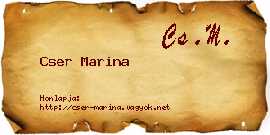 Cser Marina névjegykártya